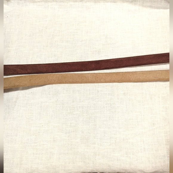 Lot of 2 Laura Gayle Suede Leather Belts Brown Tan Women's Sz XL - Picture 5 of 11